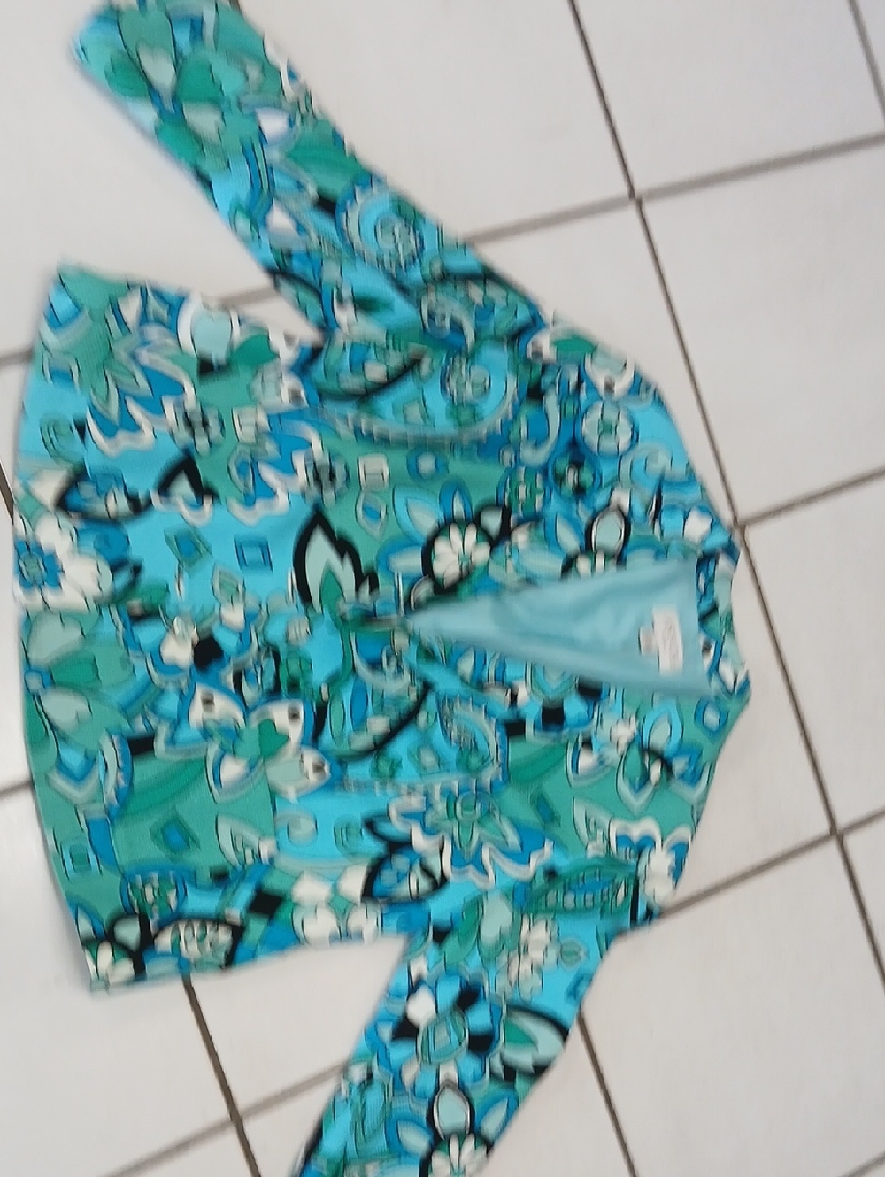 Casual Corner Annex Aqua & Teal Printed Jacket